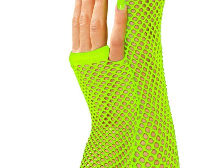 Fingerlose Netzhandschuhe neon-grün 33cm Cheap