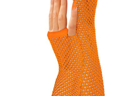 Fingerlose Netzhandschuhe neon-orange 33cm Online Sale