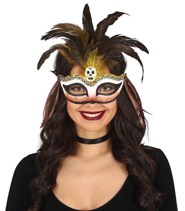 Voodoo Maskenball Maske mit Federn Online Sale