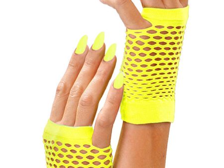 Fingerlose Netzhandschuhe neon-gelb Online Hot Sale