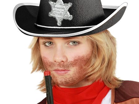 Schwarzer Sheriff Cowboy Hut für Kinder Discount