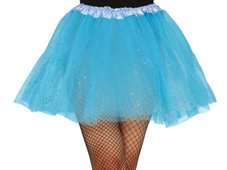 Damen Glitzer Tutu 40cm hellblau Sale