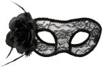 Venezianische Maske mit Blume schwarz Discount