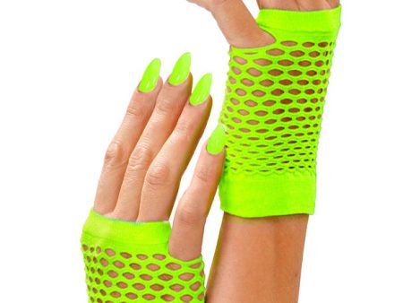 Fingerlose Netzhandschuhe neon-grün Cheap