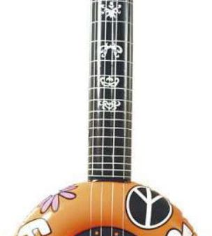 Aufblasbare Flower-Power Gitarre orange For Cheap