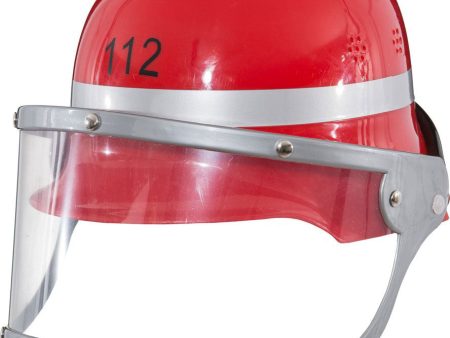 Roter Feuerwehrhelm mit Visier für Kinder Online