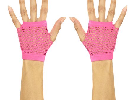 Kurze Netzhandschuhe neon-pink Online Sale