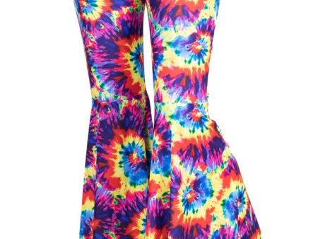 Rainbow Batik Schlaghose für Damen For Discount