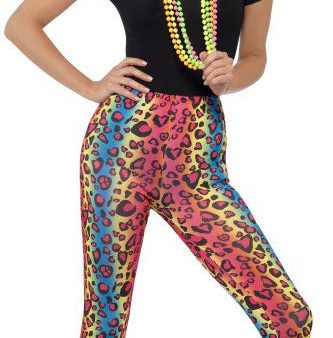 80er Neon-Leopard Party Leggings Online