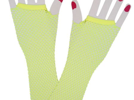 Neon Mesh Netzhandschuhe gelb Cheap