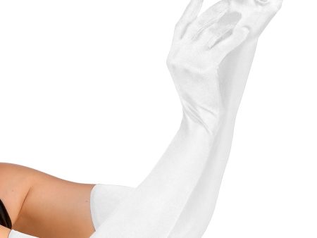 Lange weiße Handschuhe für Damen 60cm Online Sale