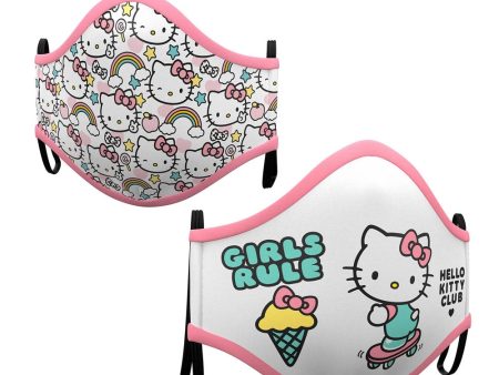 2 Mund-Nase-Masken Hello Kitty für Kinder For Cheap