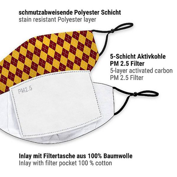 Mund-Nasen-Maske Zauberschule rot For Sale