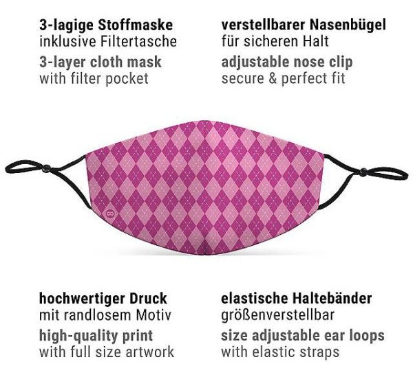 Mund-Nasen-Maske Zauberschule in rosa Fashion