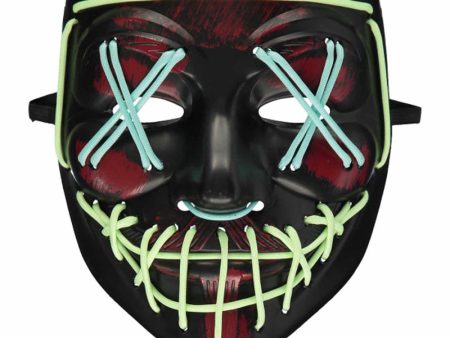 Glow in the Dark Horror Maske blau-grün Online now