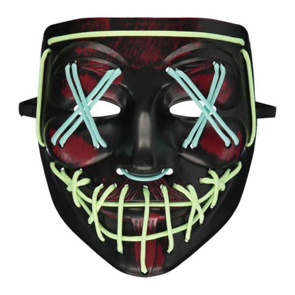 Glow in the Dark Horror Maske blau-grün Online now