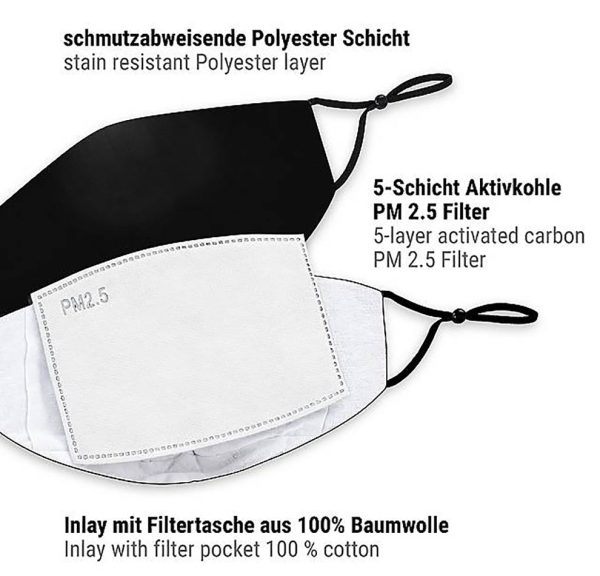 Mund-Nasen-Maske schwarz Classic Supply