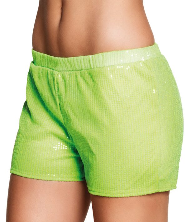 Neon Pailletten Hotpants grün Online