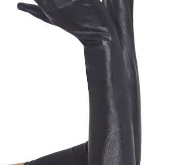 Lange schwarze Lack-Handschuhe For Sale