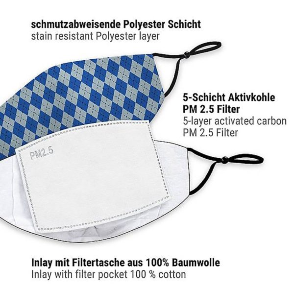 Mund-Nasen-Maske Zauberschule blau Discount