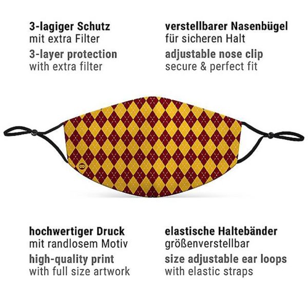 Mund-Nasen-Maske Zauberschule rot For Sale