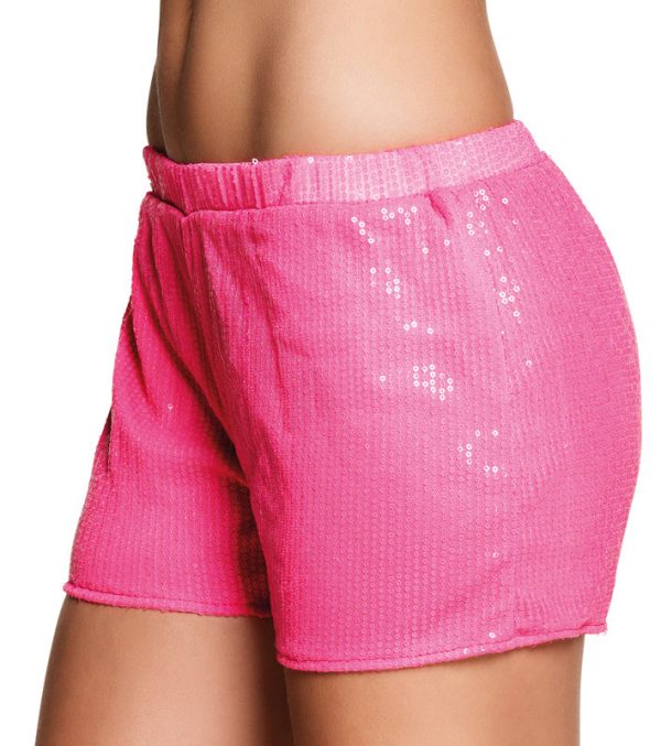 Neon Pailletten Hotpants pink For Sale