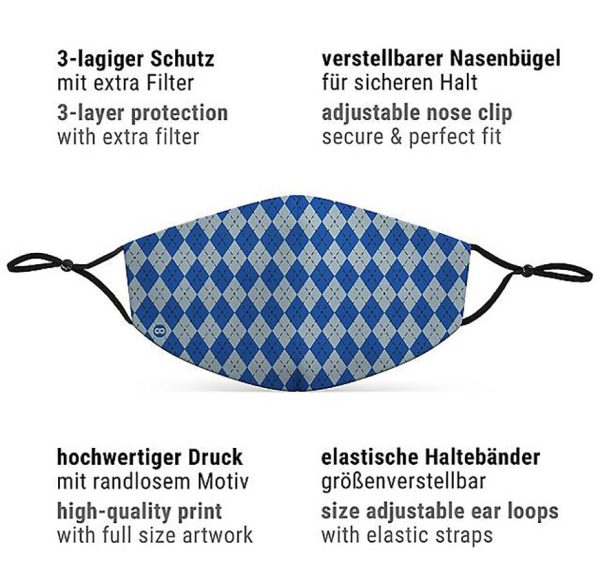 Mund-Nasen-Maske Zauberschule blau Discount