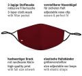 Mund-Nasen-Maske bordeaux-rot Hot on Sale