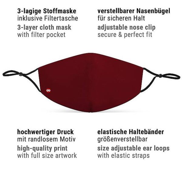 Mund-Nasen-Maske bordeaux-rot Hot on Sale