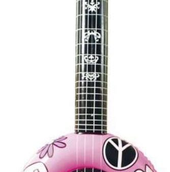 Aufblasbare Flower-Power Gitarre pink on Sale