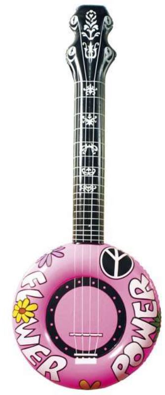 Aufblasbare Flower-Power Gitarre pink on Sale