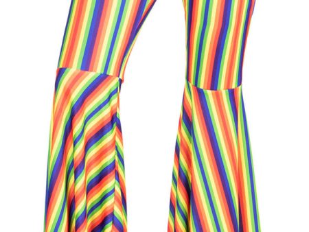 Rainbow Stripes Hippie Schlaghose für Damen For Cheap