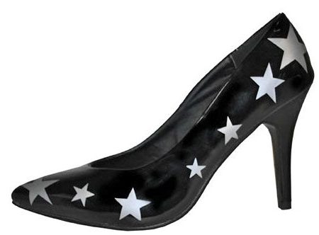 Disco Party Pumps schwarz mit Sternen Fashion